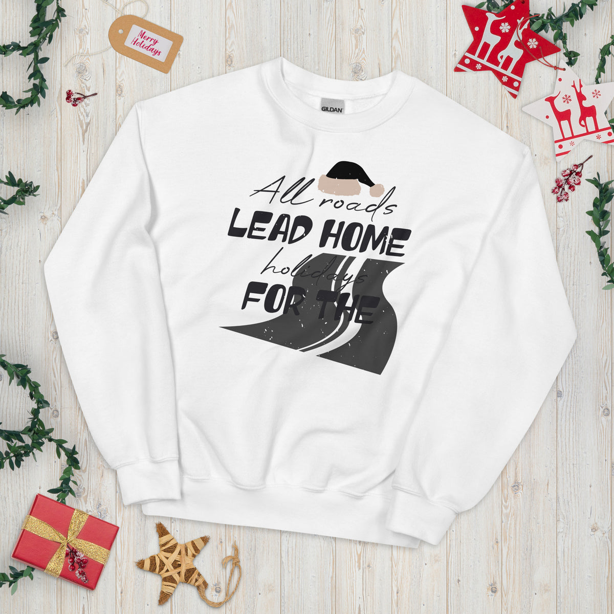All Roads Lead Home for the Holidays Christmas Unisex Sweatshirt