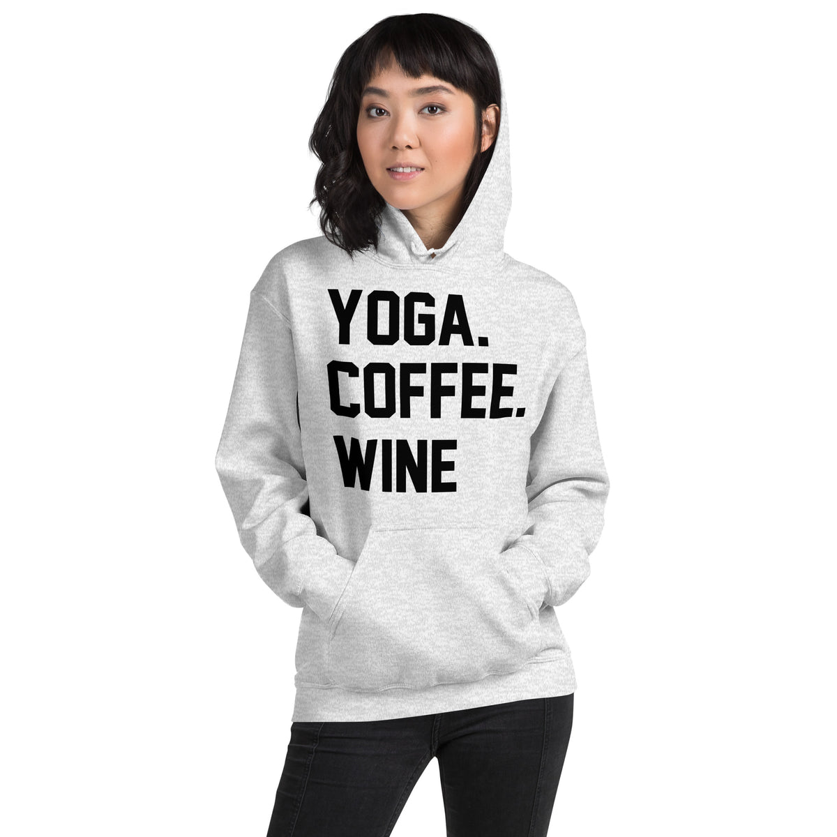 Yoga. Coffee. Wine. Unisex Hoodie