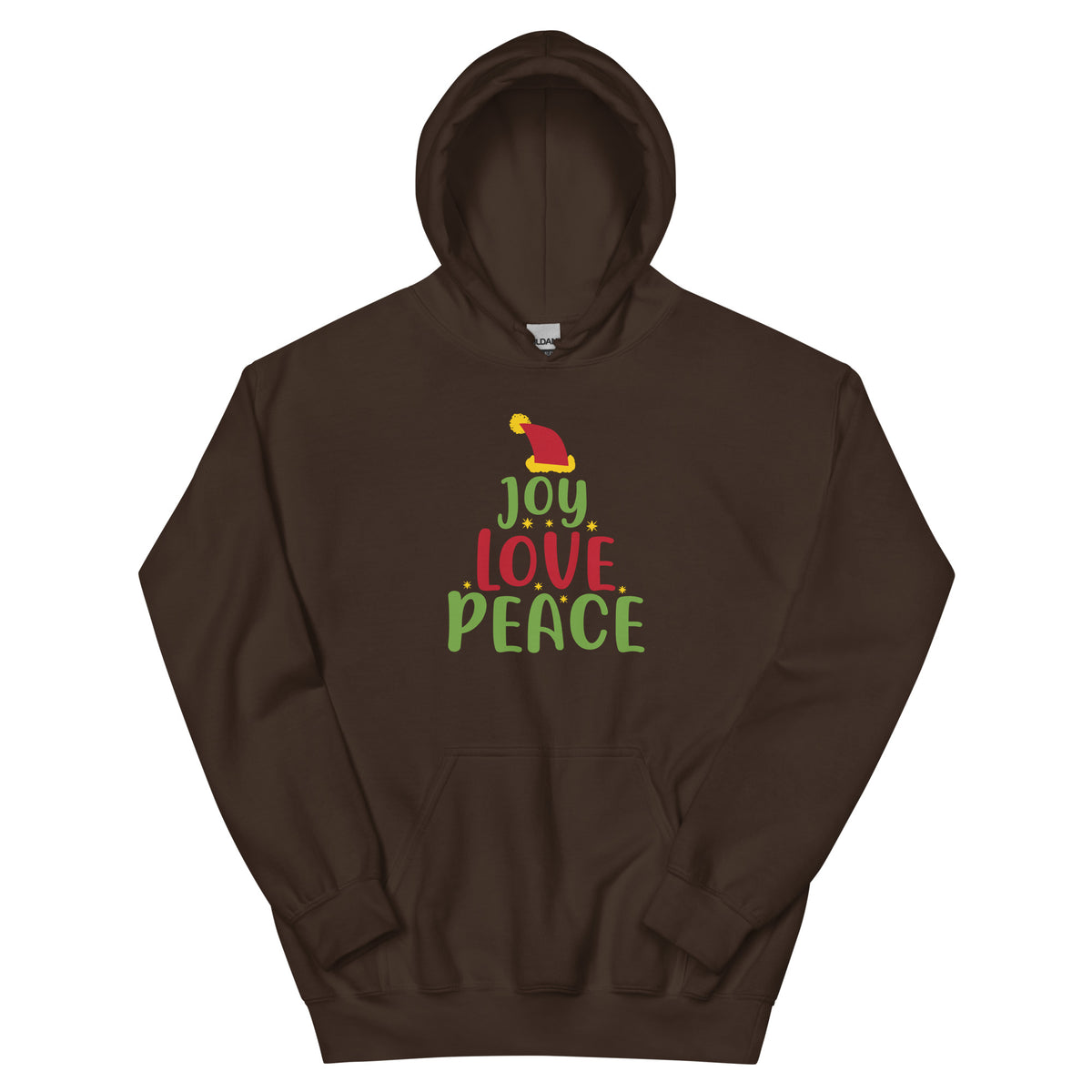 Joy Love Peace Christmas – Santa Hat Unisex Hoodie