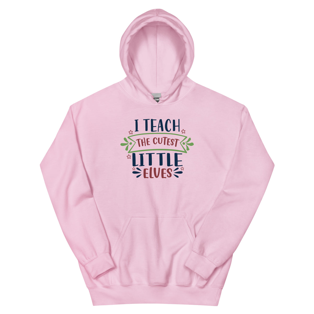 I Teach the Cutest Little Elves Christmas – Ribbon Banner Unisex Hoodie
