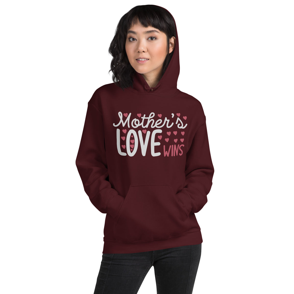 Mother's Love Wins – Hearts Unisex Hoodie