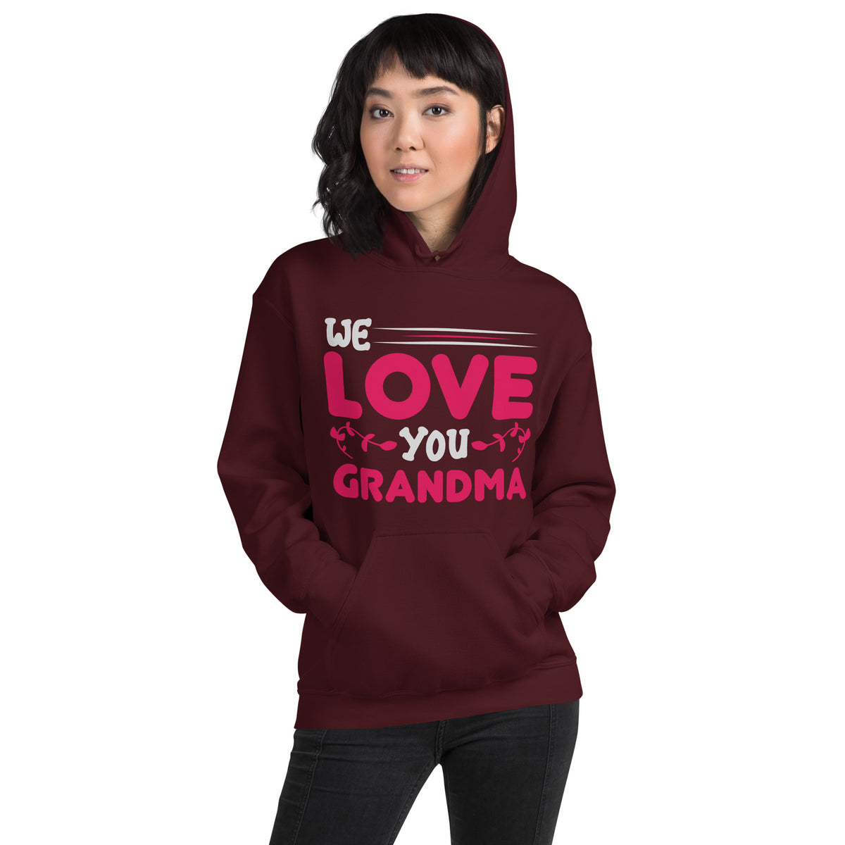 We Love You Grandma – Pink Vines Unisex Hoodie