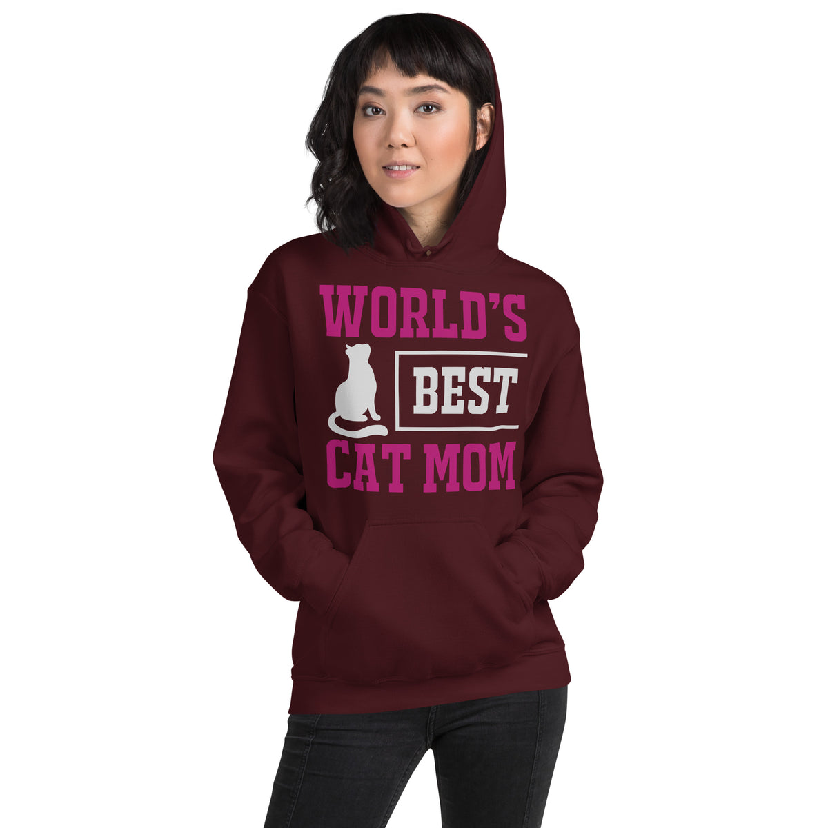 World's Best Cat Mom – Cat Silhouette Unisex Hoodie