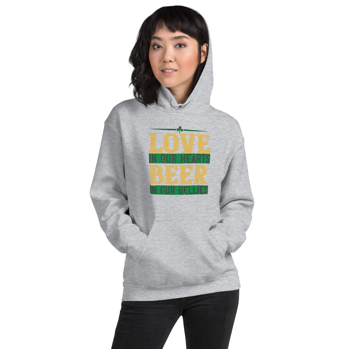 Love in Our Hearts, Beer in Our Bellies St. Patrick's Day Unisex Hoodie