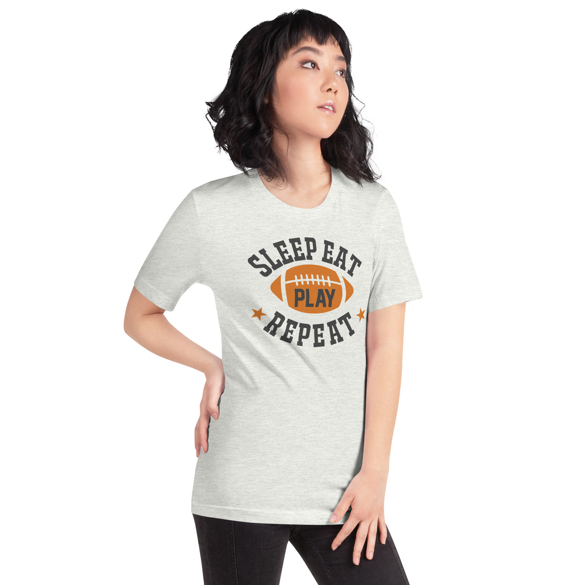 Sleep Eat Play Repeat Football Unisex T-Shirt
