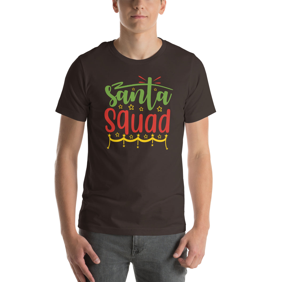 Santa Squad Christmas – Starry Garland Unisex T-Shirt