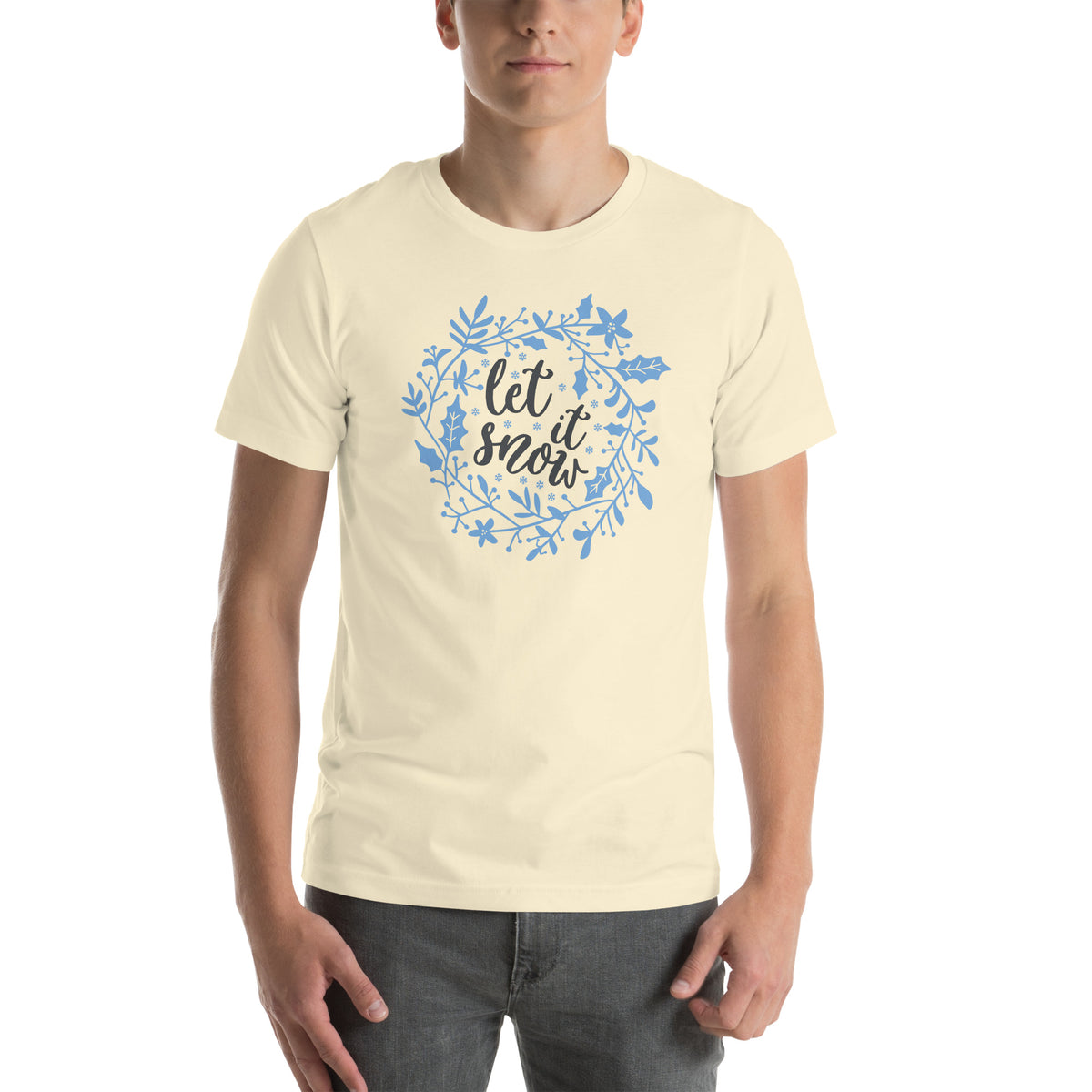Let It Snow Christmas – Holly Wreath Unisex T-Shirt