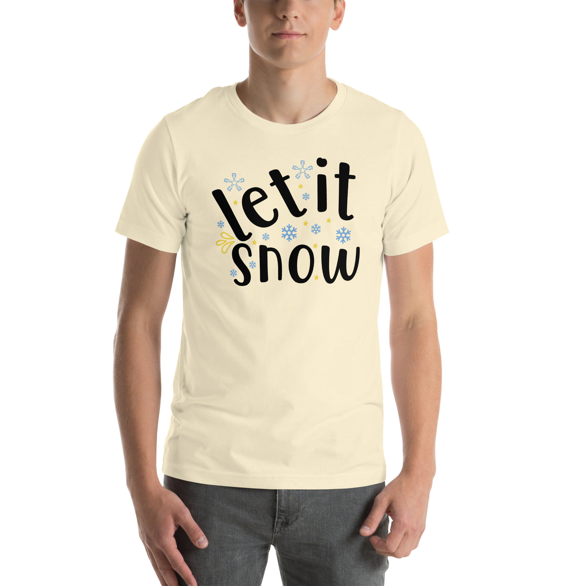 Let It Snow Christmas – Black Script Unisex T-Shirt