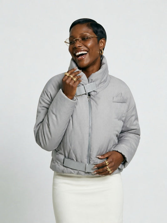 Audacious Belted Puffer Jacket-0