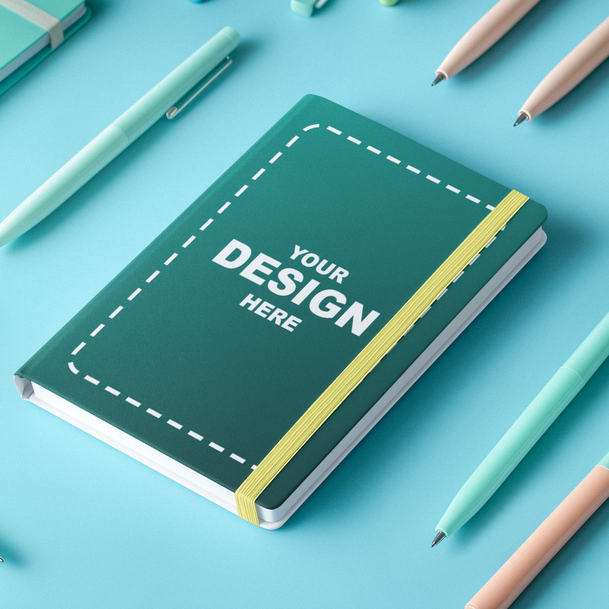 Custom hardcover notebook with your own design on the cover