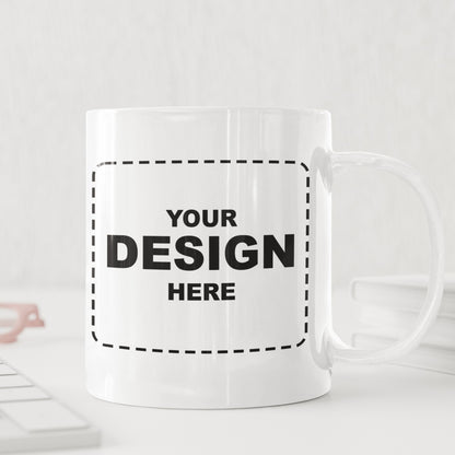 Custom white glossy mug with your own design