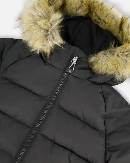 Puffy Winter Jacket Black-4
