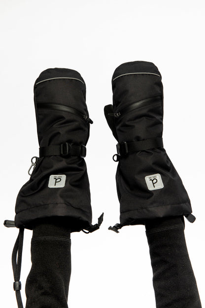 Moufles d'hiver pour enfants Teknik – Noir