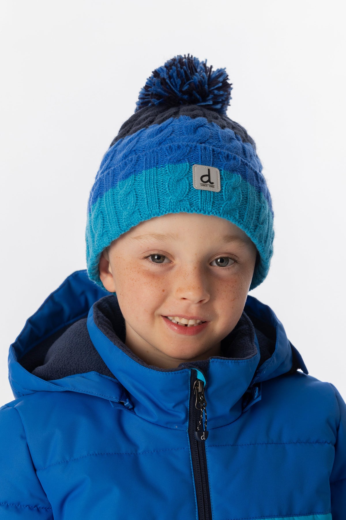 Bonnet à pompon d’hiver pour enfant – Bleu foncé