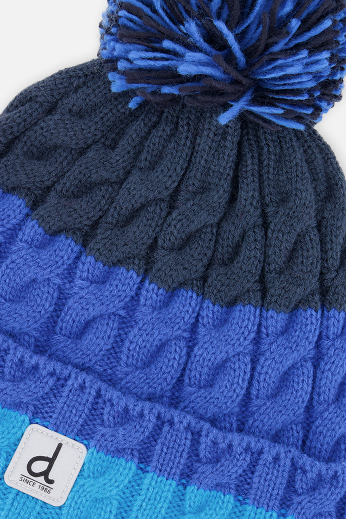 Bonnet à pompon d’hiver pour enfant – Bleu foncé