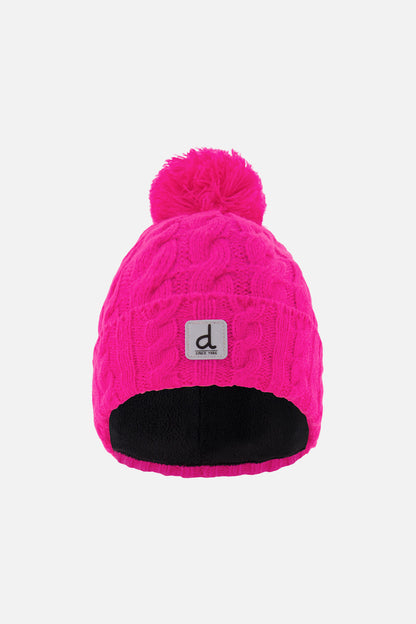 Bonnet à pompon d'hiver pour enfant – Rose vif