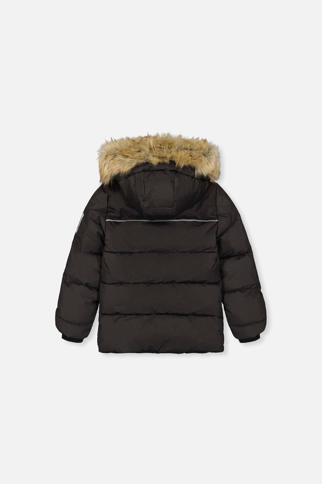 Winter Jacket With Faux-Fur Hood Black-2
