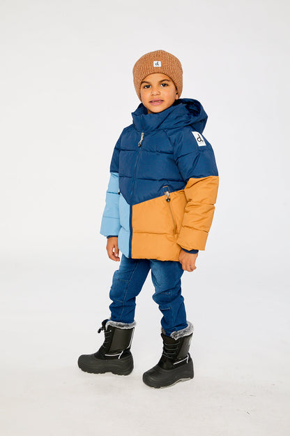 Color-Block Winter Jacket Dark Blue-3