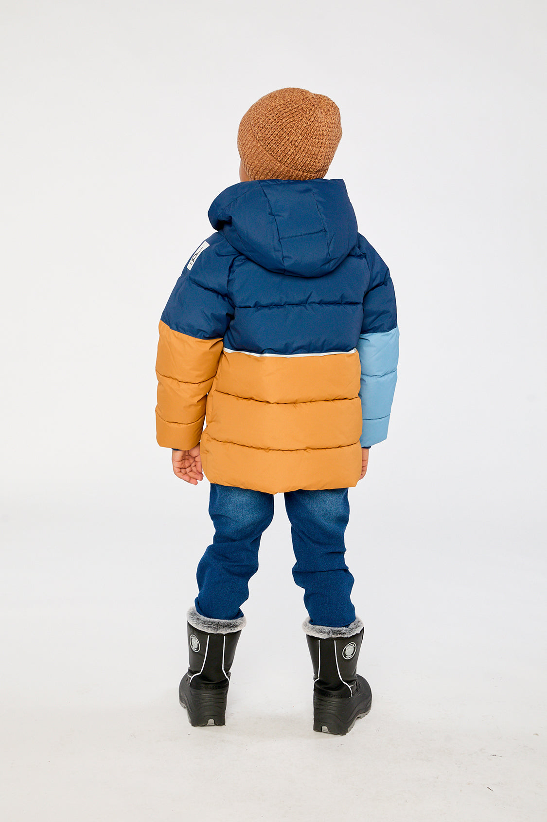 Color-Block Winter Jacket Dark Blue-4