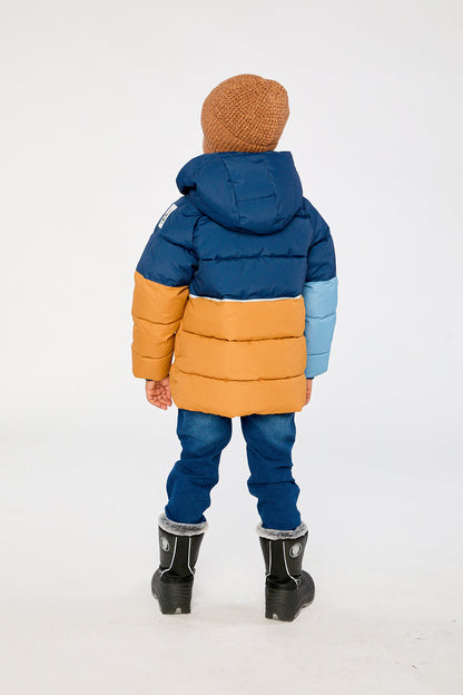 Color-Block Winter Jacket Dark Blue-4