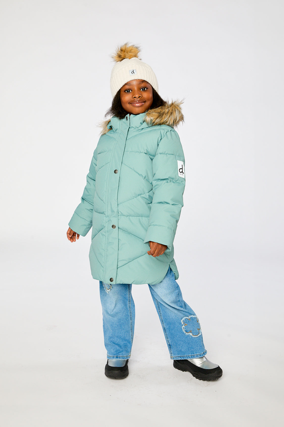 Long Winter Puffer Coat Sage Green-1