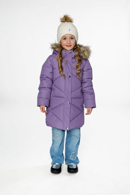 Long Winter Puffer Coat Violet-1
