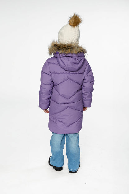 Long Winter Puffer Coat Violet-4
