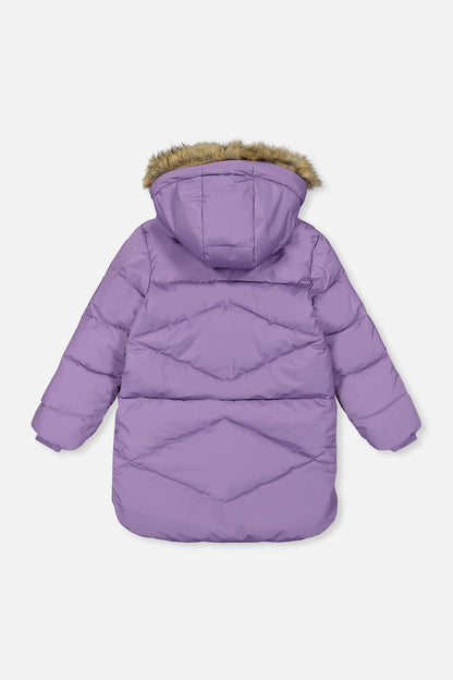 Long Winter Puffer Coat Violet-2
