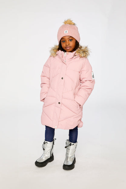 Long Winter Puffer Coat Pale Dusty Pink-1