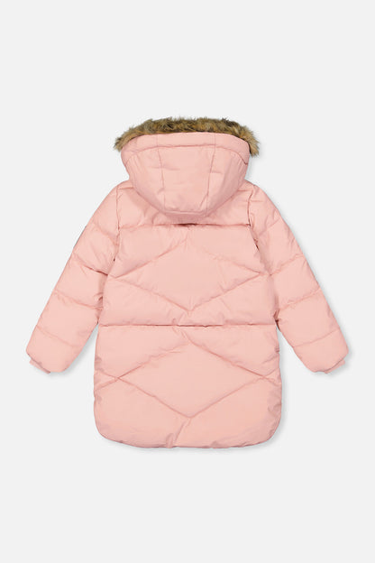 Long Winter Puffer Coat Pale Dusty Pink-2