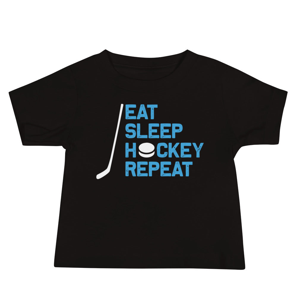 Eat Sleep Hockey Repeat Baby T-Shirt