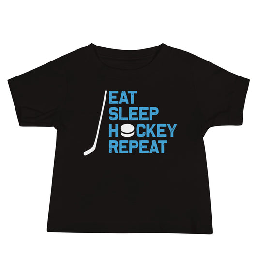 Eat Sleep Hockey Repeat Baby T-Shirt