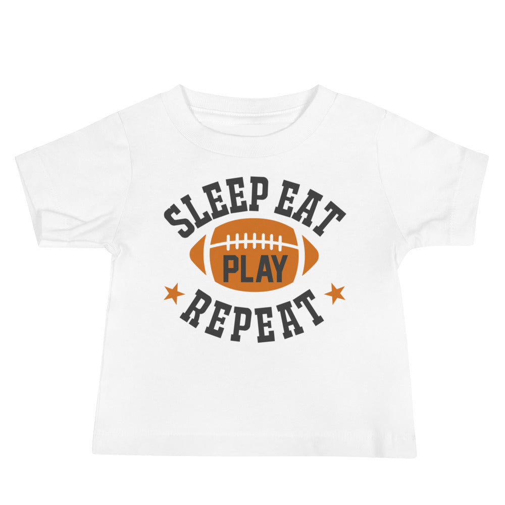 Sleep Eat Play Repeat Football Baby T-Shirt
