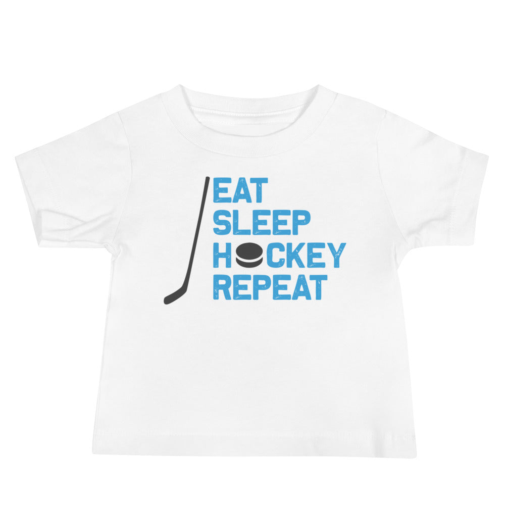 Eat Sleep Hockey Repeat Baby T-Shirt