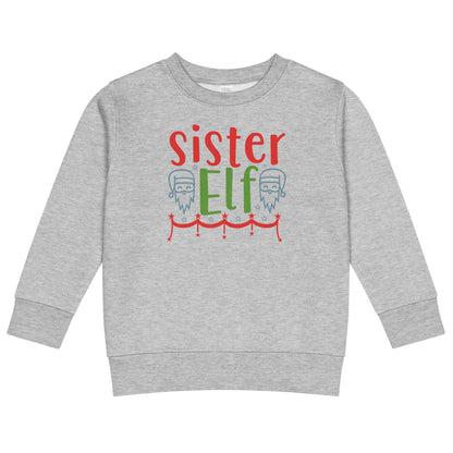 Sister Elf Christmas Toddler Sweatshirt