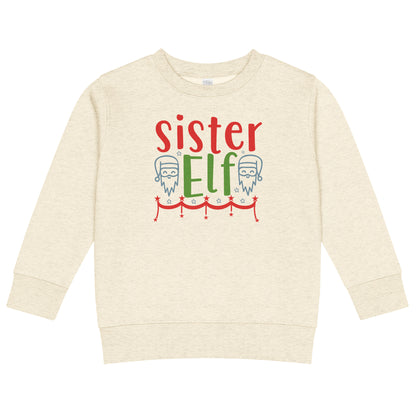 Sister Elf Christmas Toddler Sweatshirt