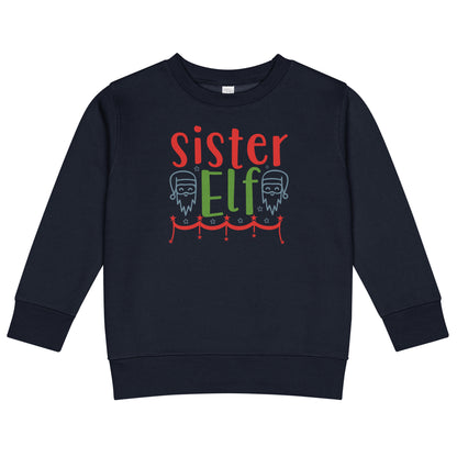 Sister Elf Christmas Toddler Sweatshirt