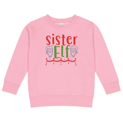 Sister Elf Christmas Toddler Sweatshirt