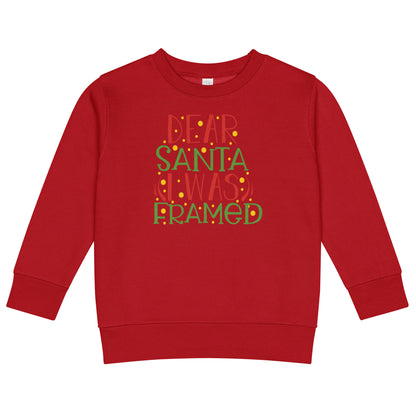 Dear Santa, I Was Framed Christmas Toddler Sweatshirt