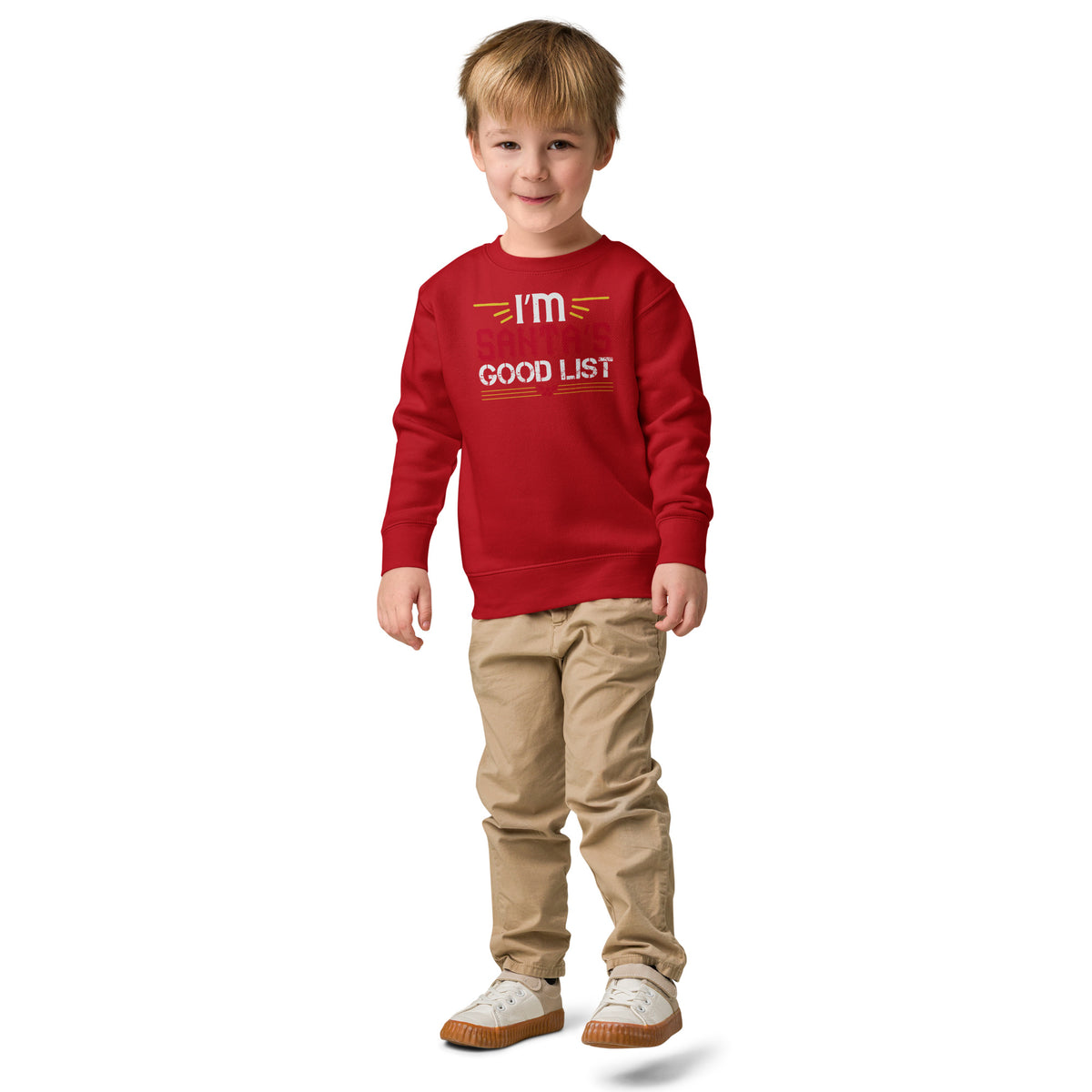 I'm on Santa's Good List Christmas Toddler Sweatshirt