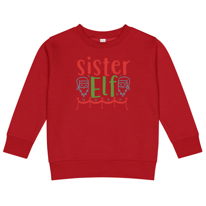 Sister Elf Christmas Toddler Sweatshirt
