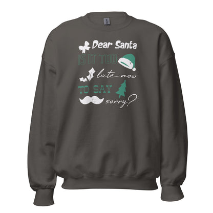 Dear Santa, Is It Too Late to Say Sorry Christmas Unisex Sweatshirt