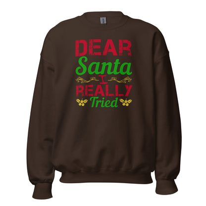 Dear Santa, I Really Tried Christmas Unisex Sweatshirt