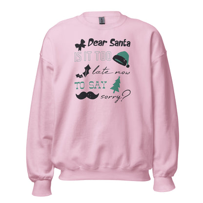 Dear Santa, Is It Too Late to Say Sorry Christmas Unisex Sweatshirt