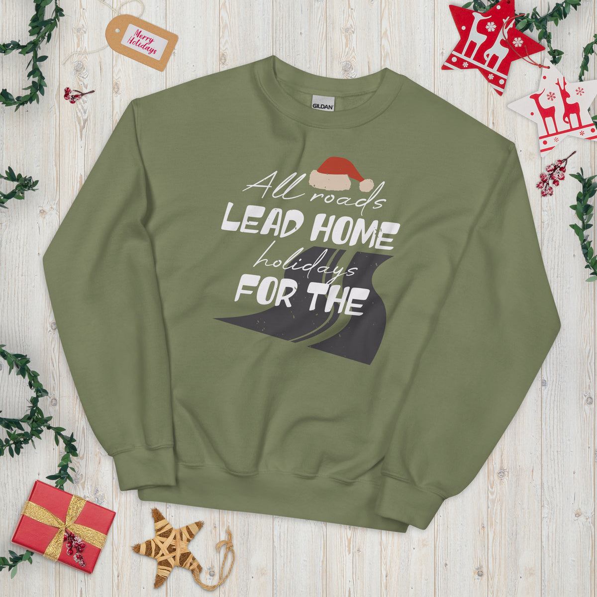 All Roads Lead Home for the Holidays Christmas Unisex Sweatshirt