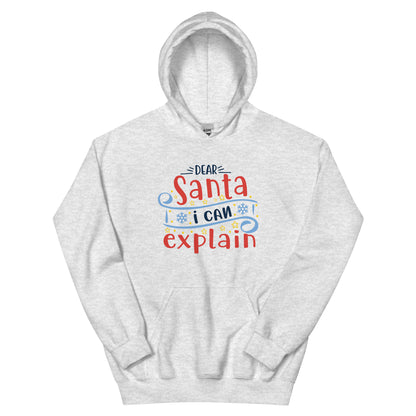 Dear Santa, I Can Explain Christmas – Snowflake Banner Unisex Hoodie