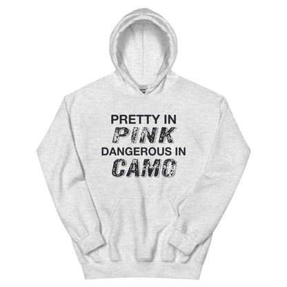 Pretty in Pink, Dangerous in Camo Unisex Hoodie