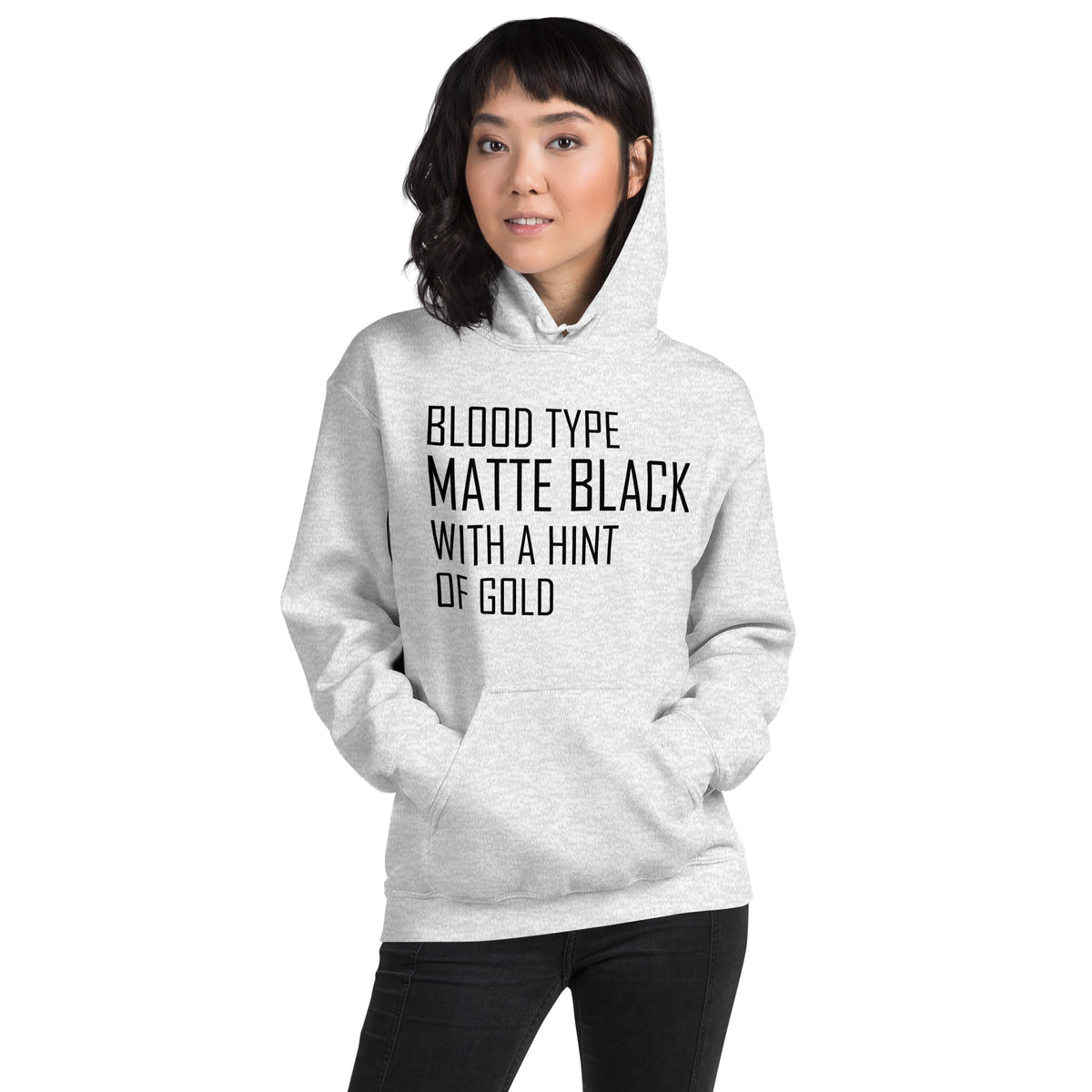 Blood Type Matte Black with a Hint of Gold Unisex Hoodie