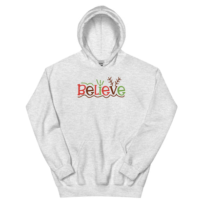Believe Christmas – Reindeer Antlers Unisex Hoodie