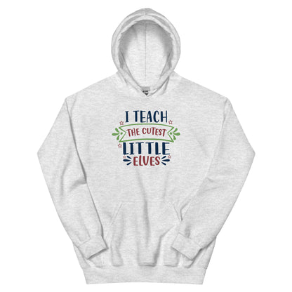 I Teach the Cutest Little Elves Christmas – Ribbon Banner Unisex Hoodie